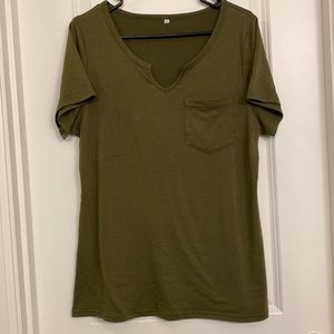 Olive Cotton Tee Size Large